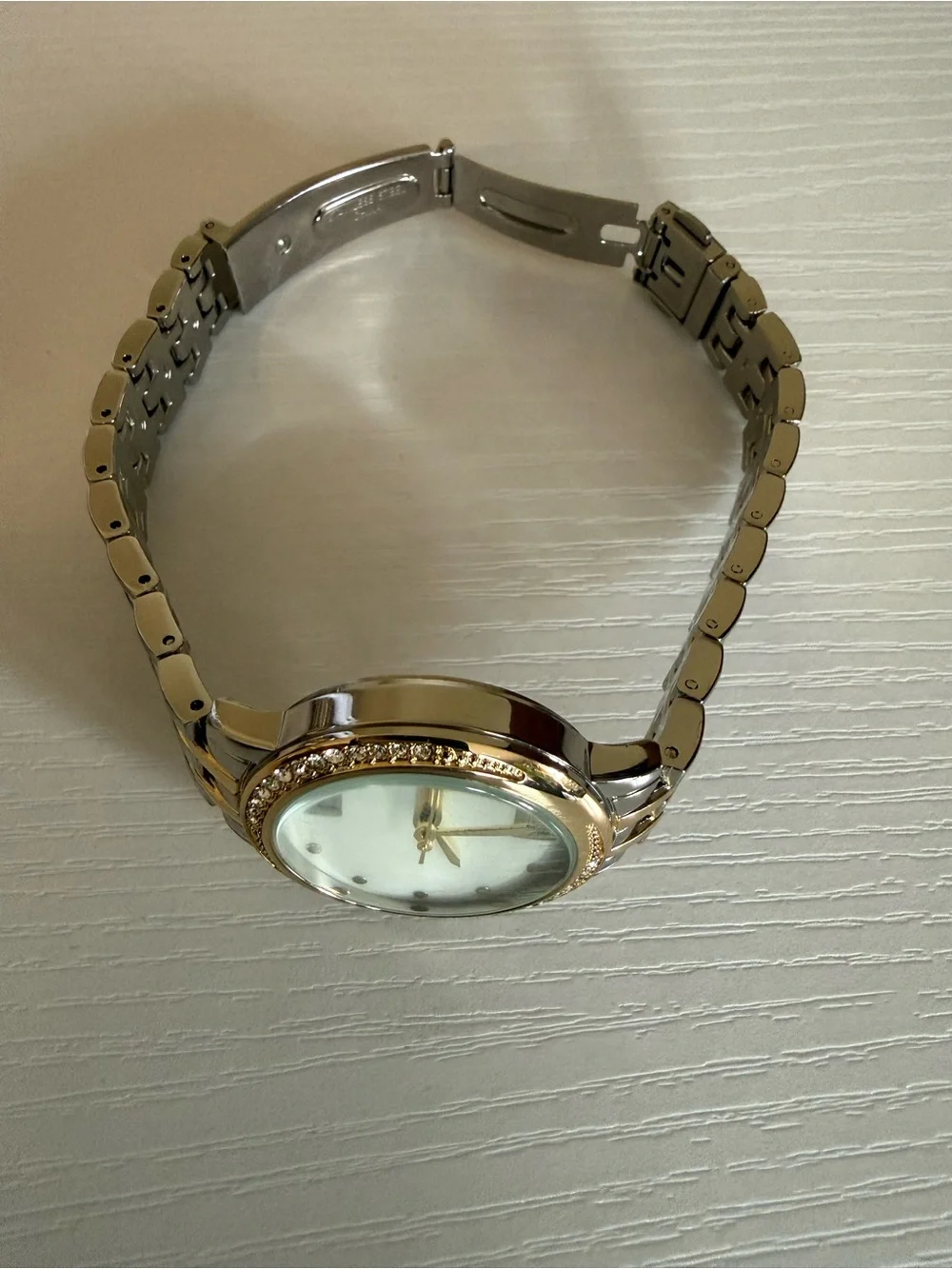 Two-Tone Gold and Silver Women's Bracelet Watch - Elegant Minimal Dial